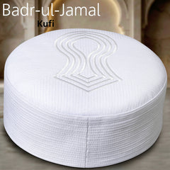 Badr-ul-Jamal Kufi – Premium Nalain Embroidered Islamic Prayer Cap for Men