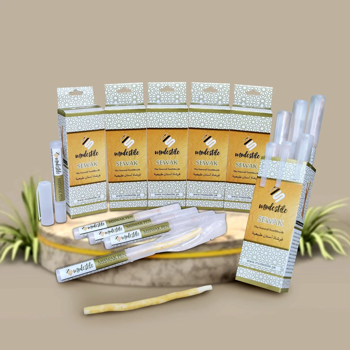 Premium Quality Miswak Sewek – Pack of 6 Yellow Miswak Sticks