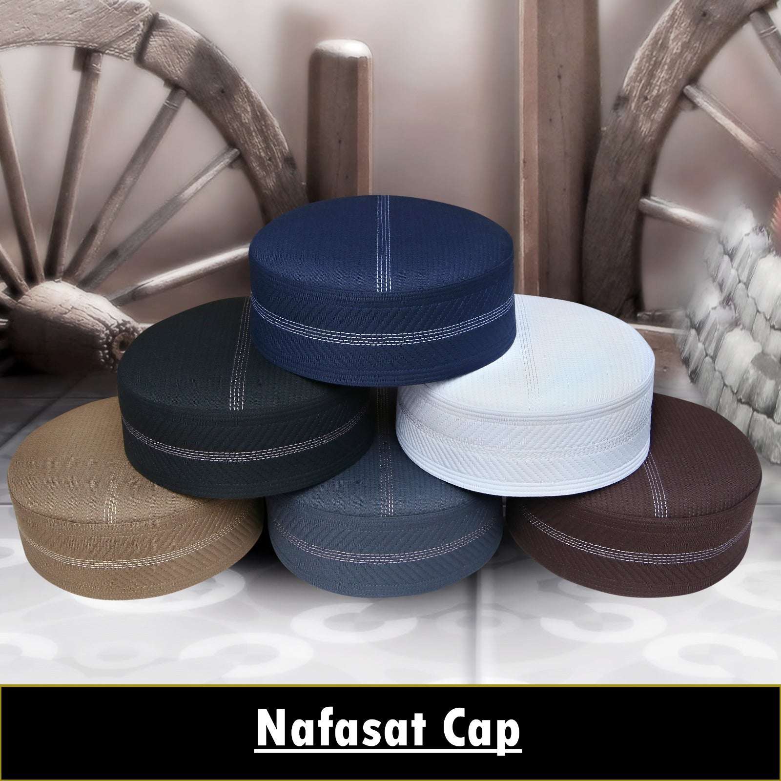 Muslim Nafasat Prayer Kufi Hat For Mens