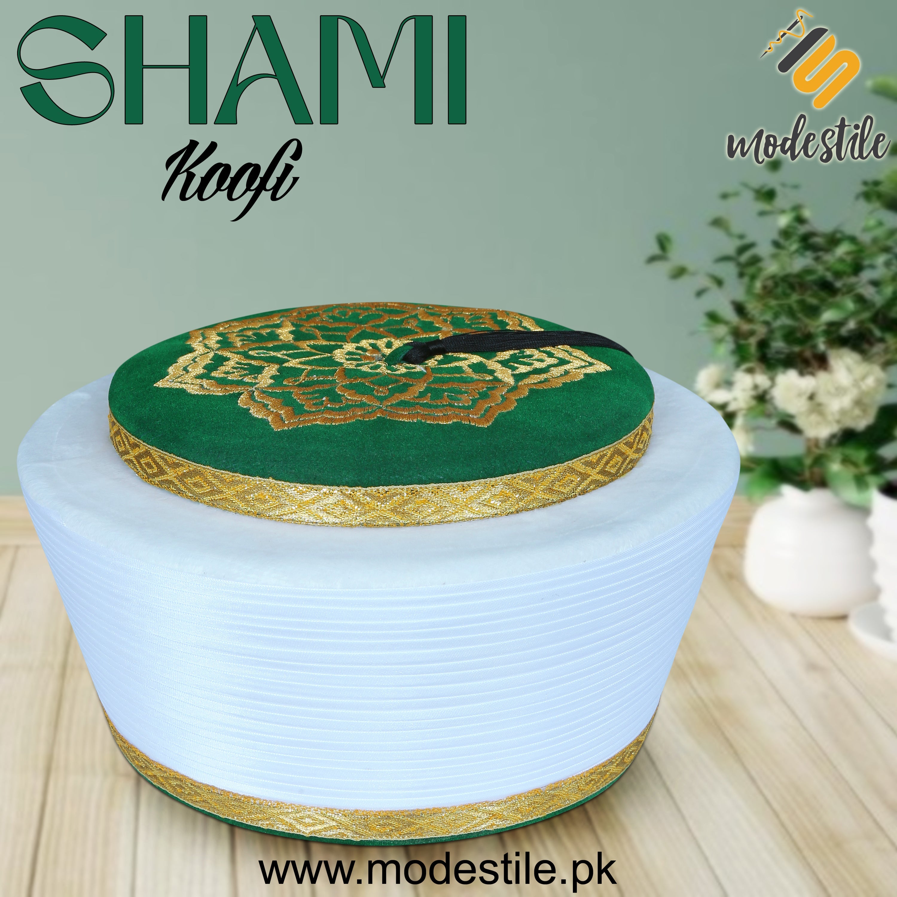 Green SH-002 Handcrafted Muslim Imama Cap