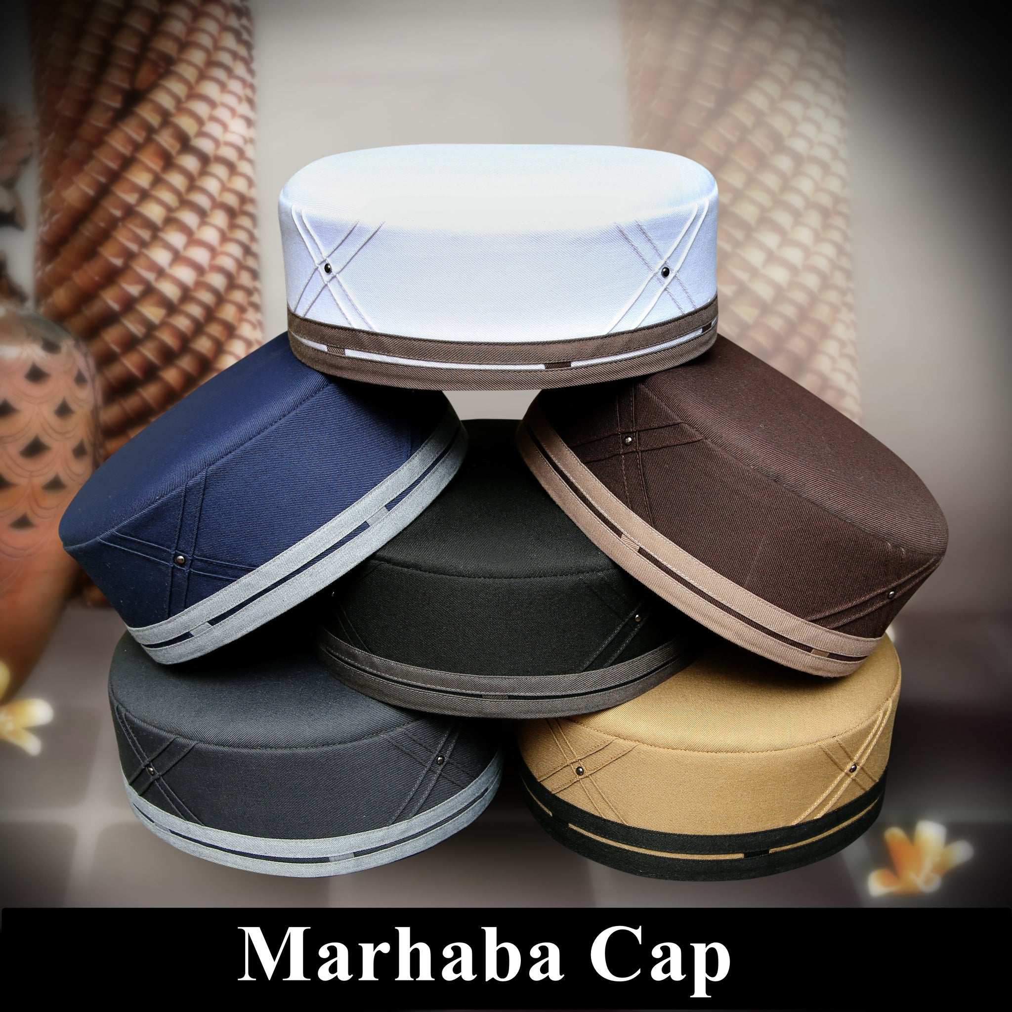 "Muslim Marhaba Prayer Kufi Hat For Mens-Soft & Elegnece Design Modestile"