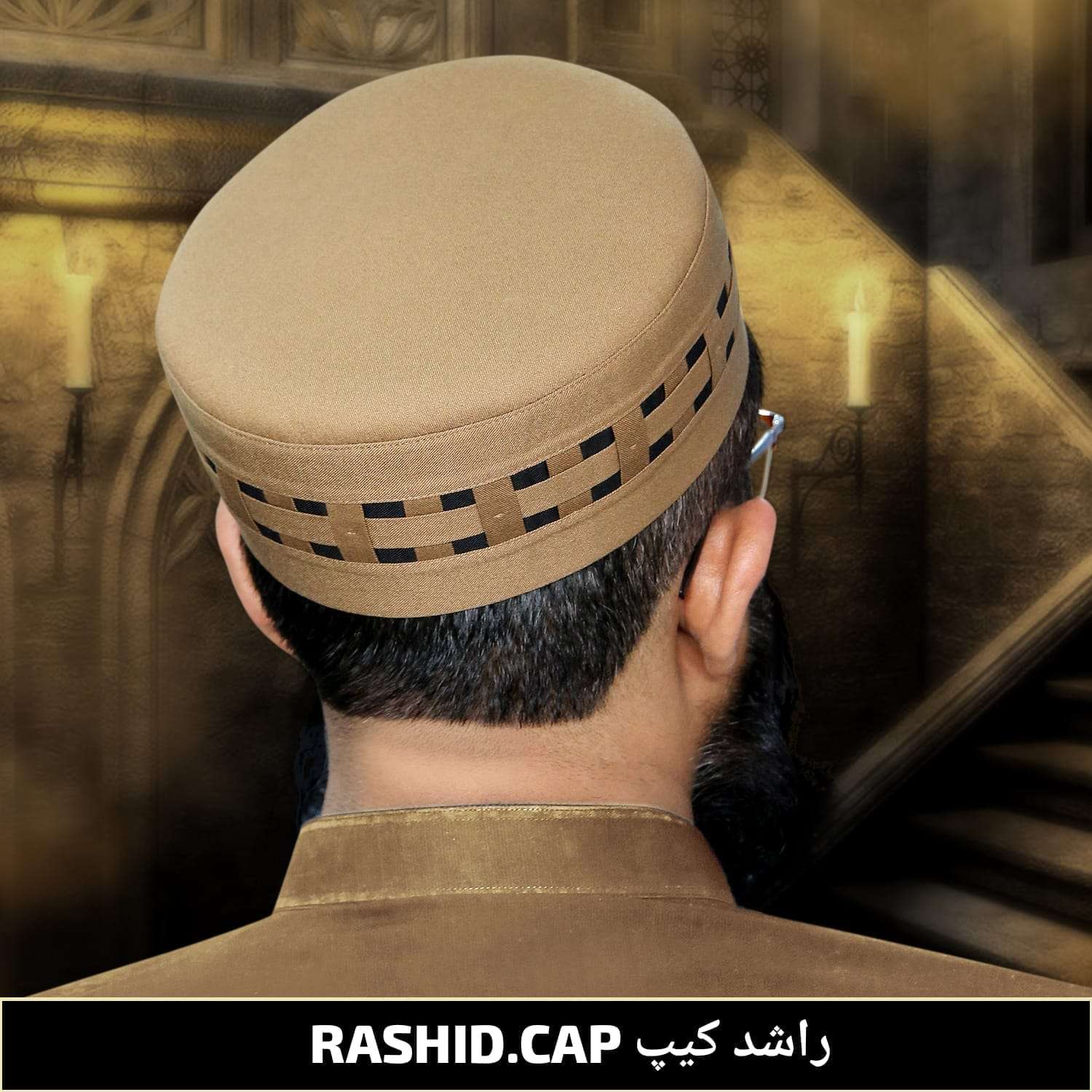 "Muslim Rashid Prayer Kufi Hat For Mens-Unmatched Comfort and Noble Elegance"