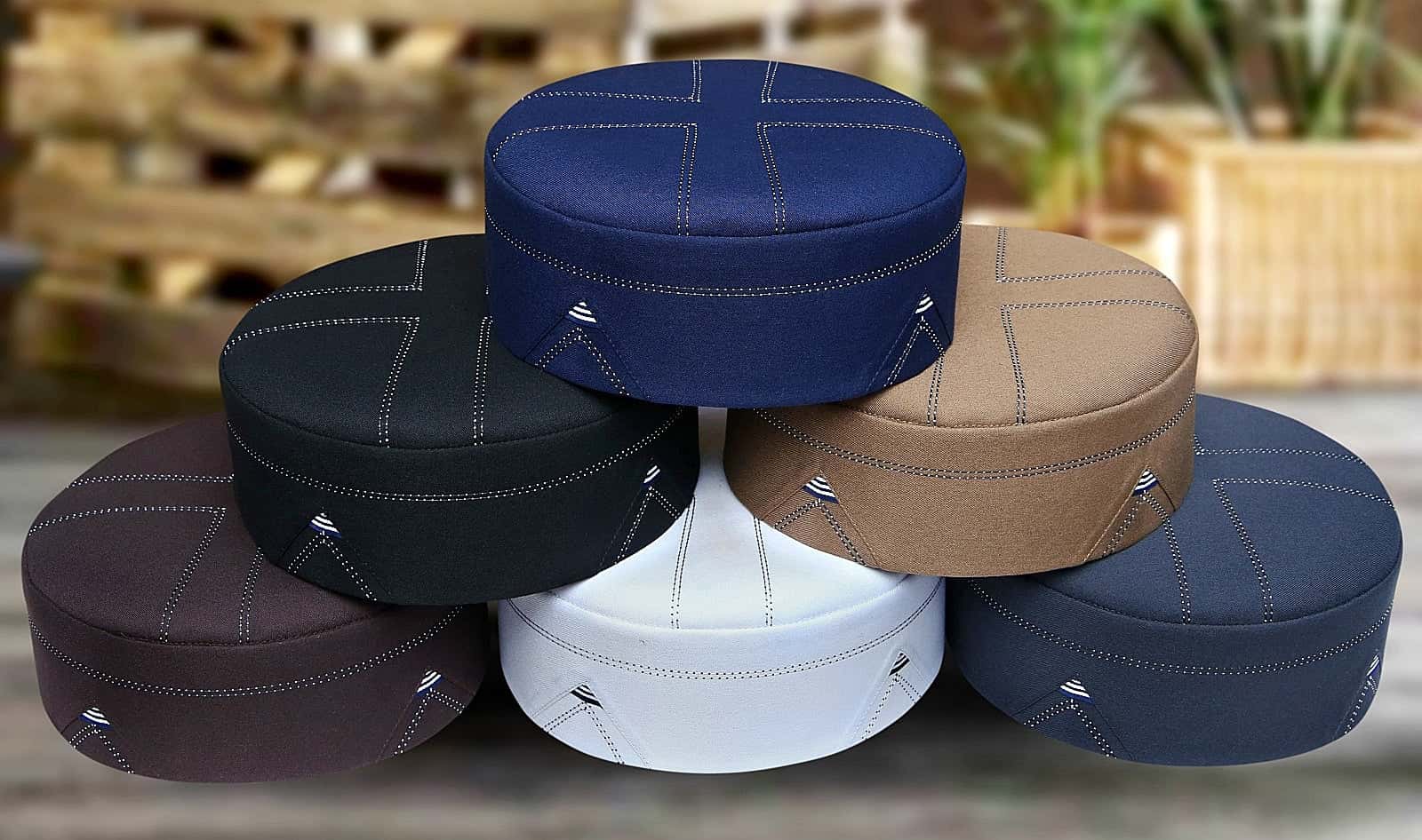 "Muslim Shakir Prayer Kufi Hat For Mens-Muslim Prayer Cap in Various Colors Modestile"