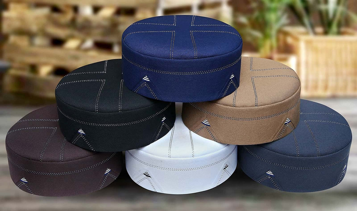 "Muslim Shakir Prayer Kufi Hat For Mens-Muslim Prayer Cap in Various Colors Modestile"