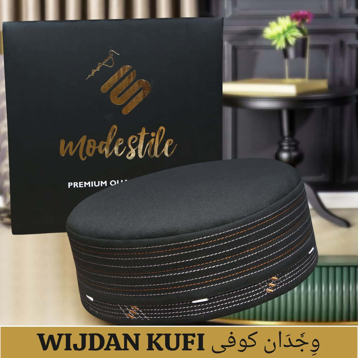 "Muslim Wajdaan Prayer Kufi Hat For Men – Traditional Islamic Cap Modestile"