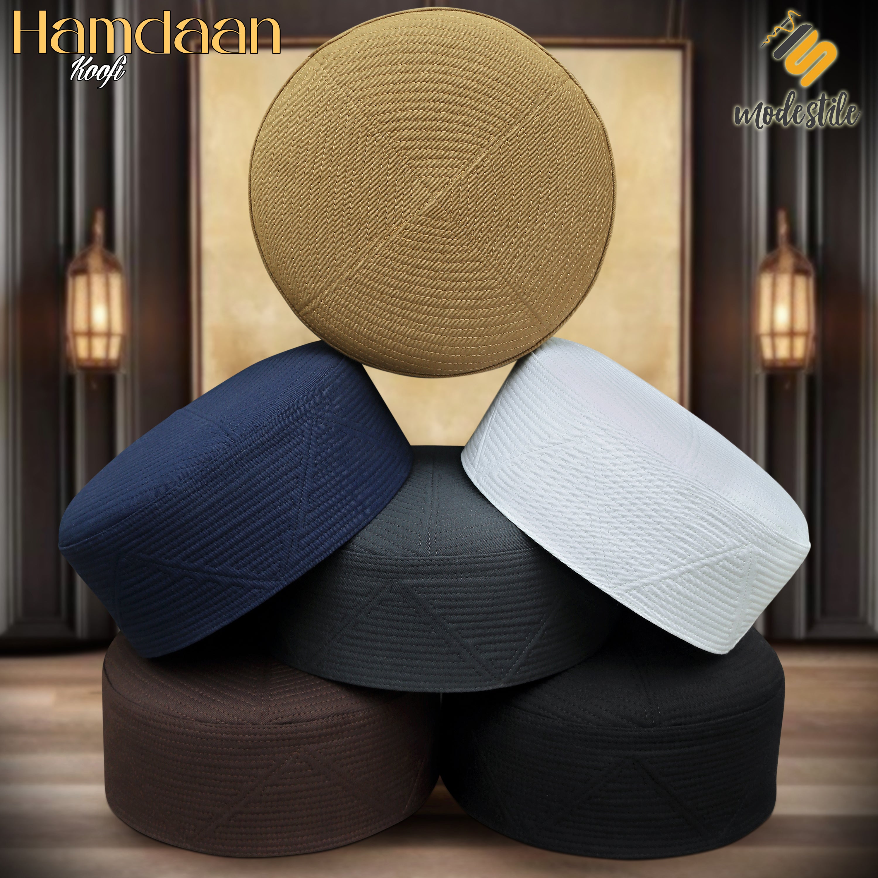 "Muslim Hamdaan Prayer Kufi Hat For Mens Modestile"
