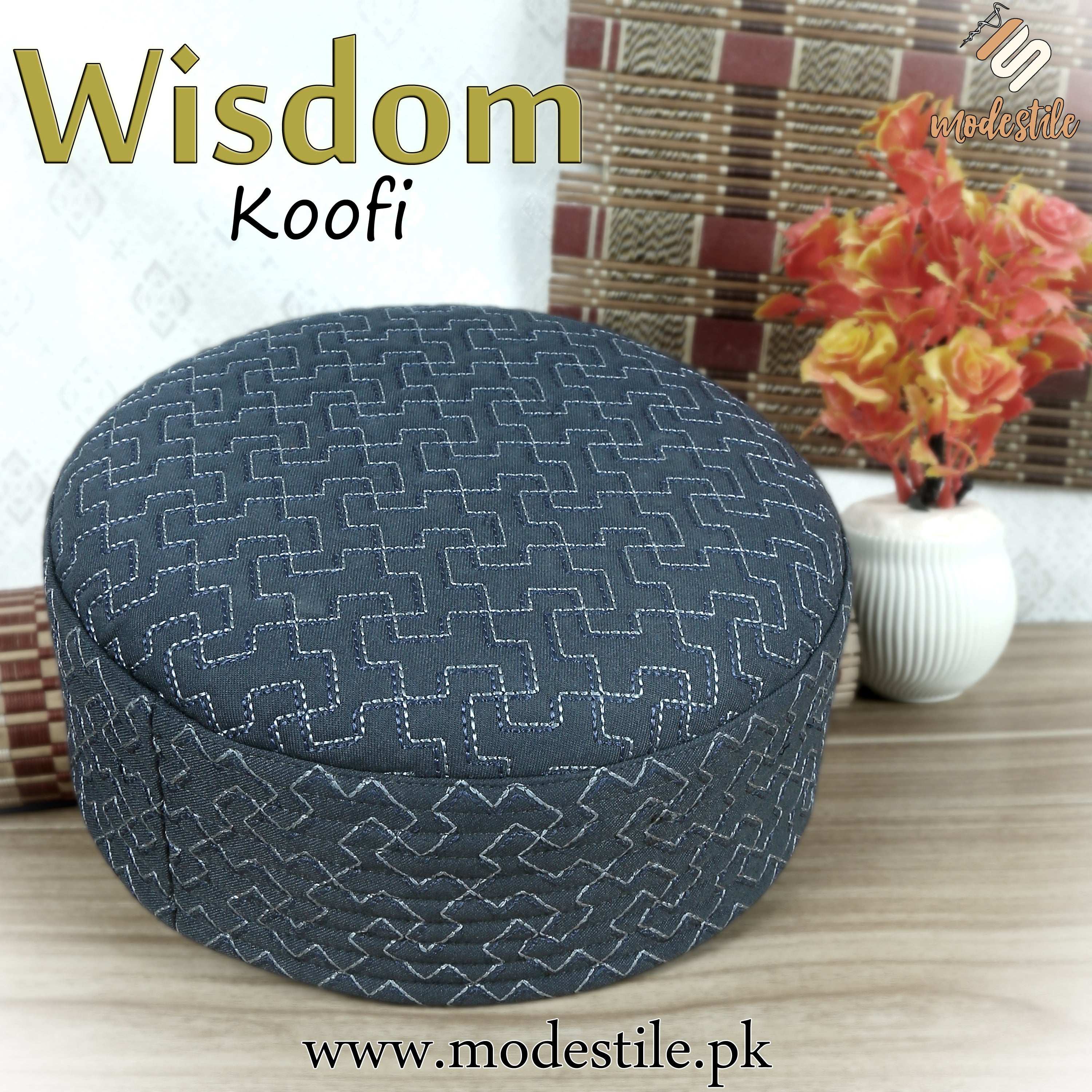 "Modestile Wisdom  Embriodered Prayer Islamic Kufi Hat For Men's Traditional Headwear"