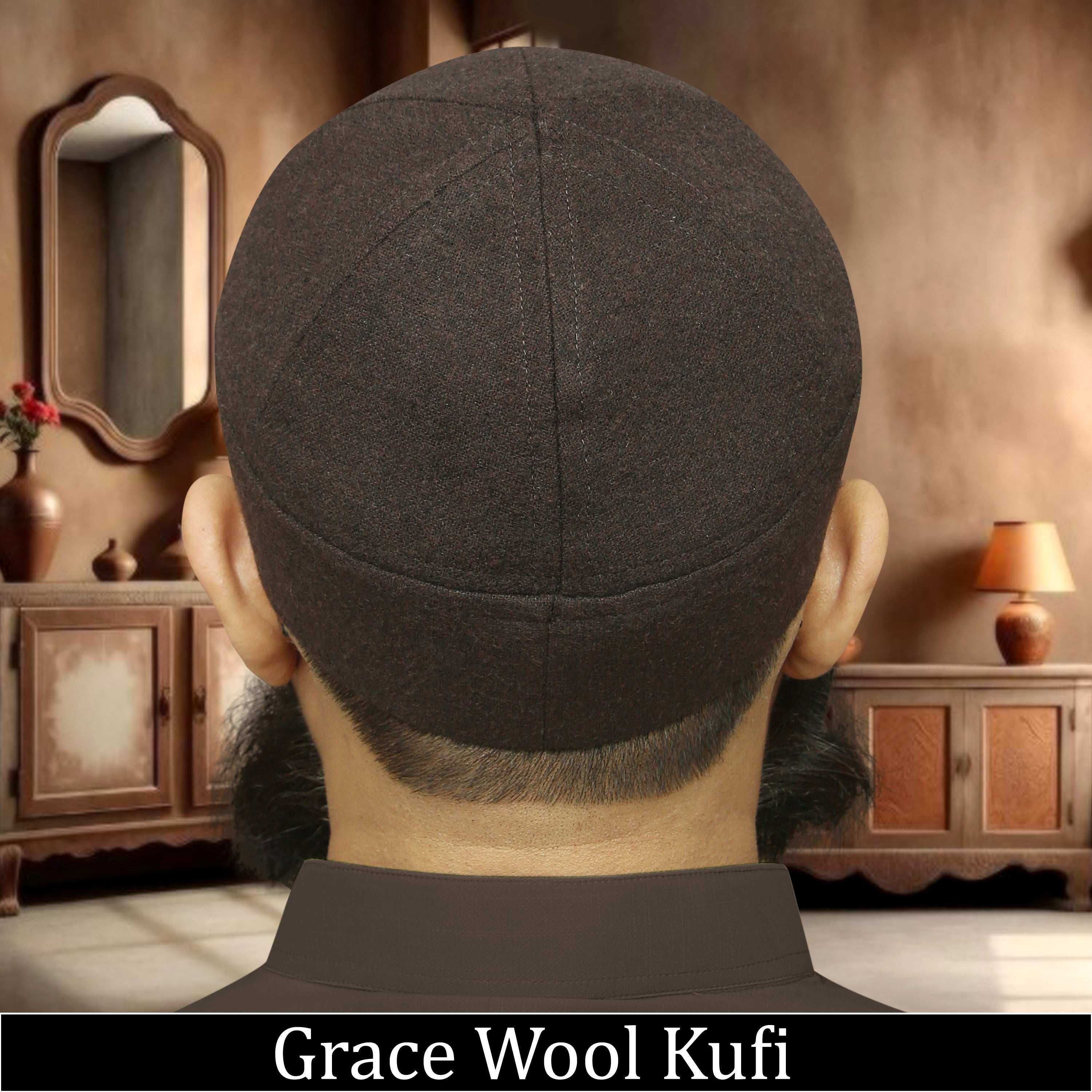 "Muslim Grace Wool Prayer Kufi Hat for Men – Islamic Winter Cap & Traditional Headwear Modestile"