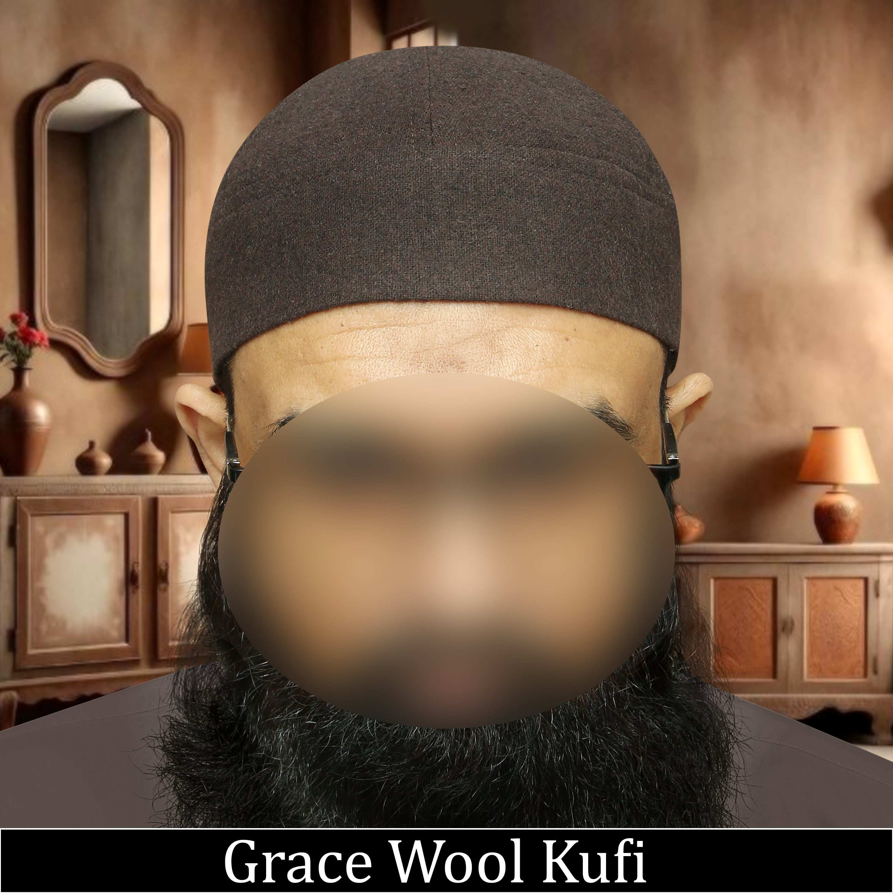 "Muslim Grace Wool Prayer Kufi Hat For Mens"