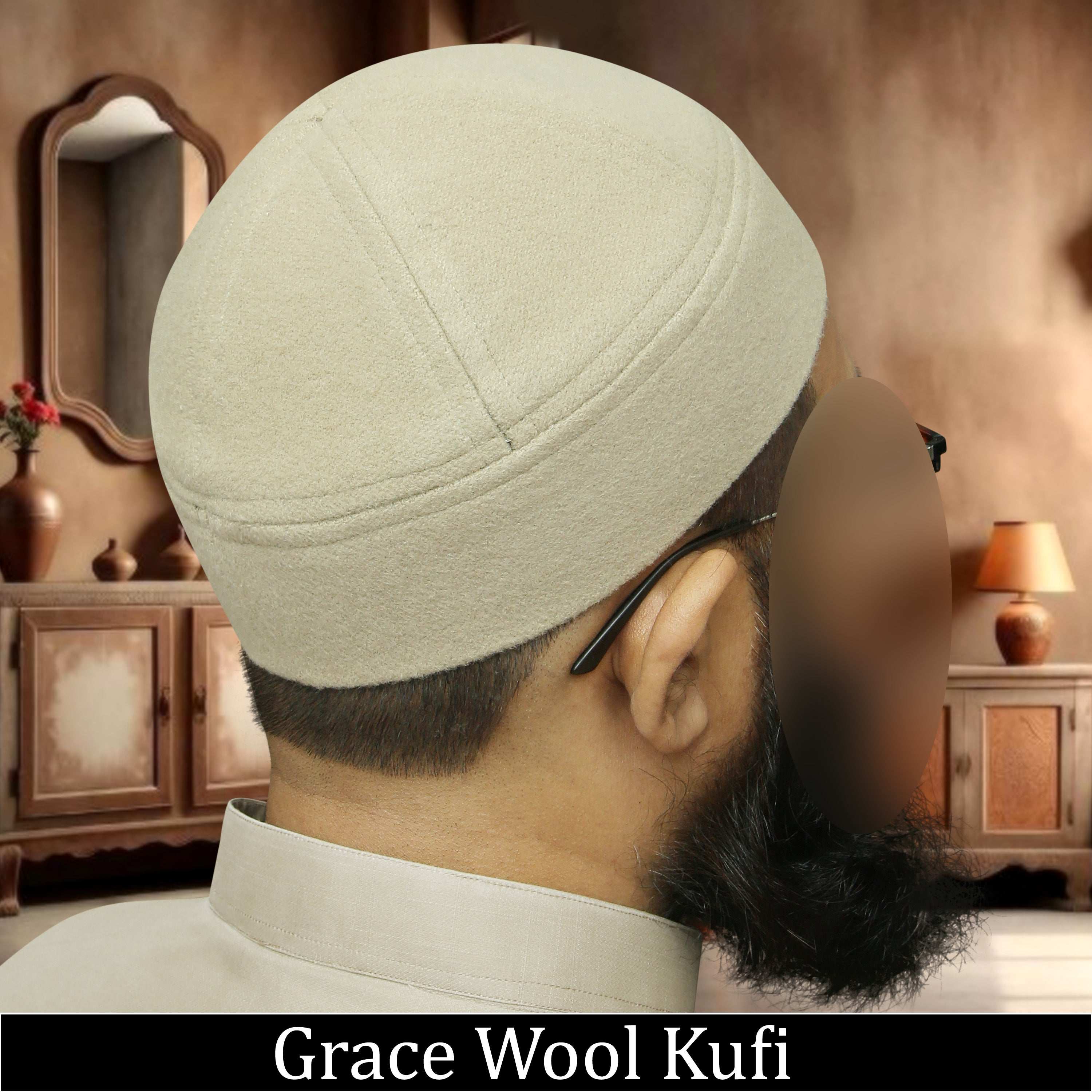 "Muslim Grace Wool Prayer Kufi Hat For Mens"