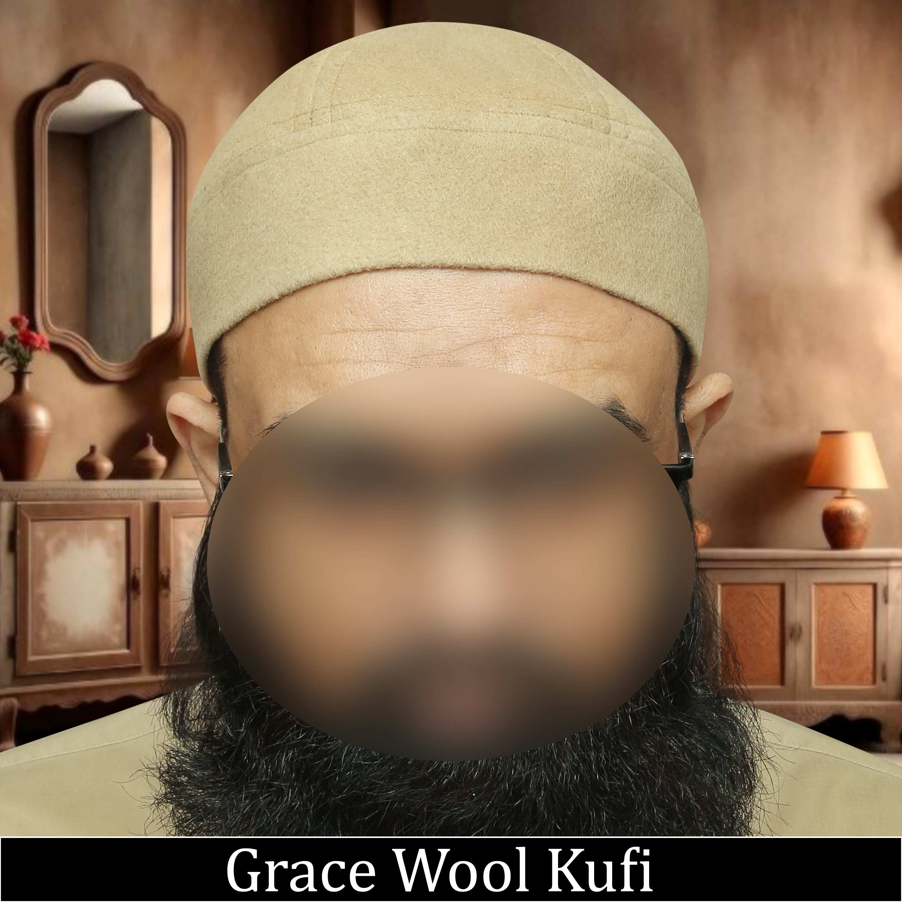 "Muslim Grace Wool Prayer Kufi Hat For Mens"