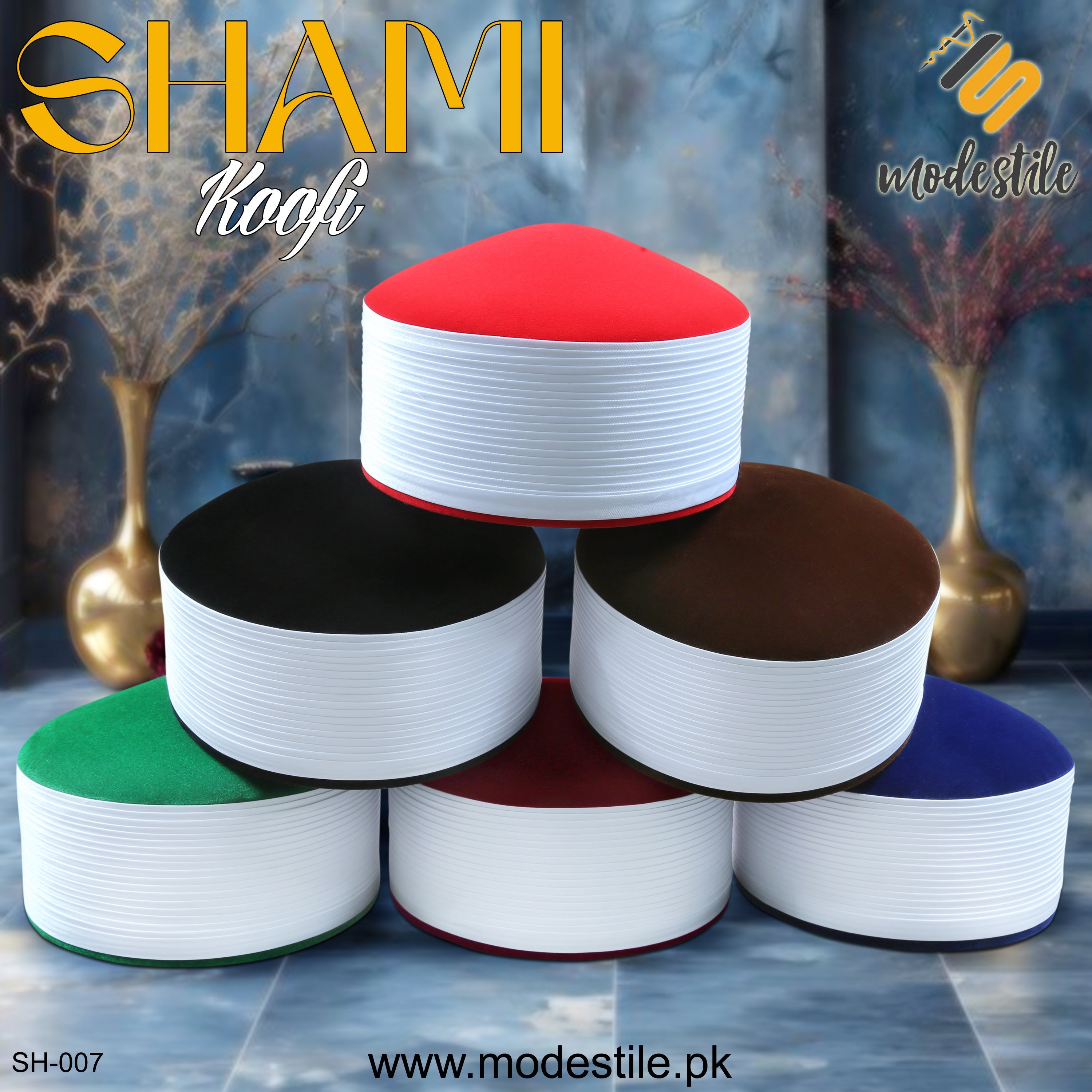 "Men’s Premium Shami Cap SH-007 – Islamic Traditional Imama Turkish Style Turban Kufi Hat Modestile"