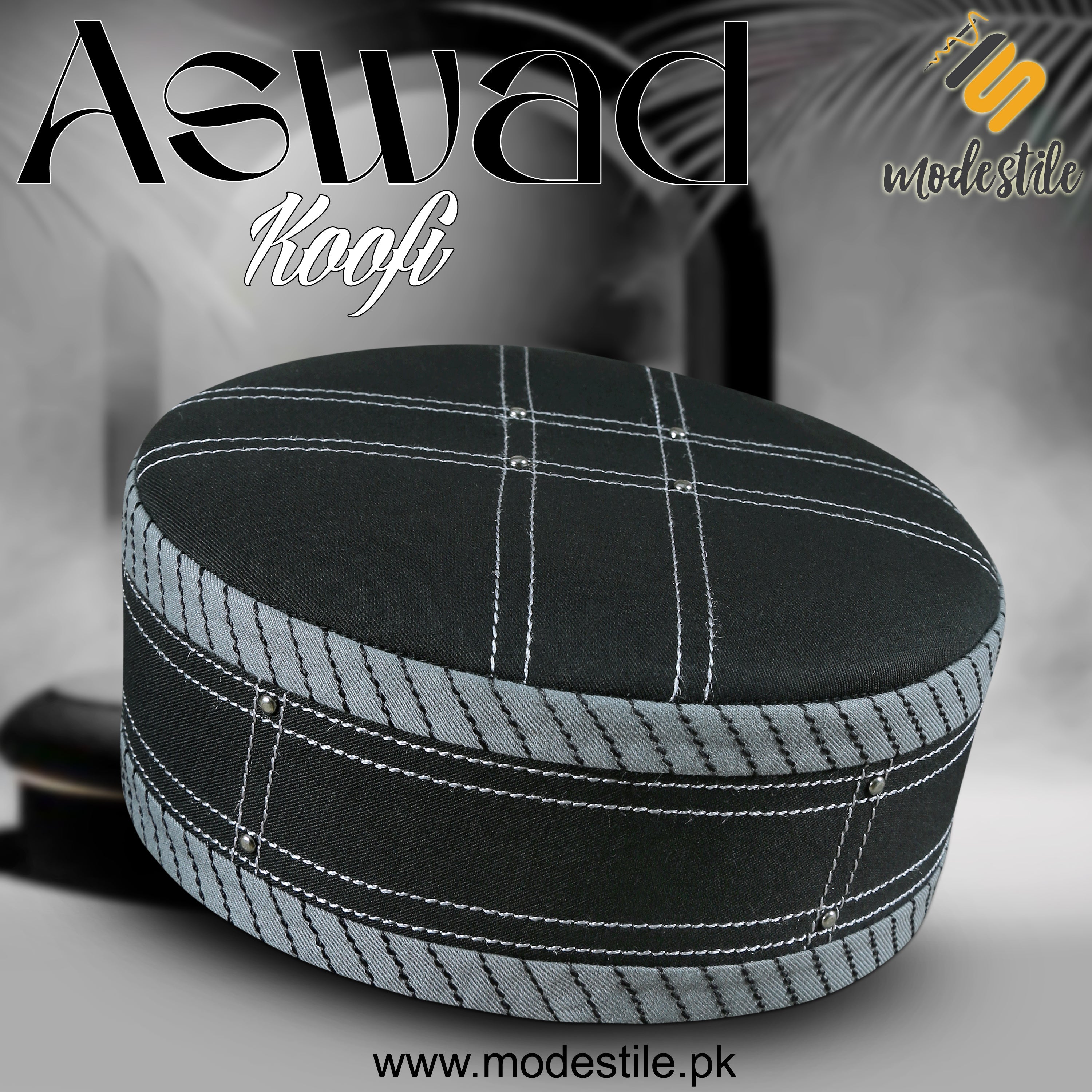 "Muslim Aswad Prayer Kufi Hat for Men – New Design Muslim Cap Modestile"