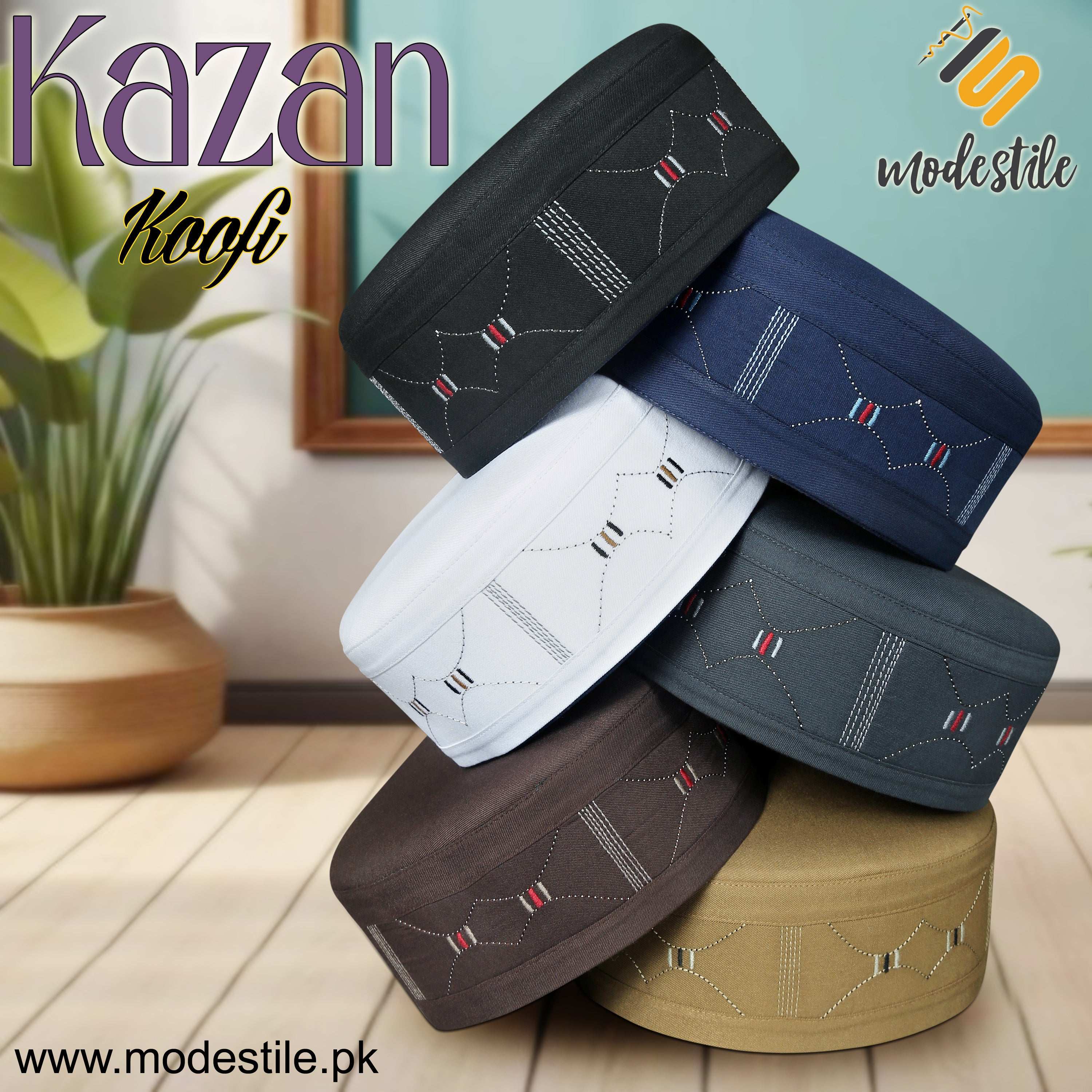 "Muslim Kazan Prayer Kufi Hat for Men – New Islamic Traditional Headwear Modestile"