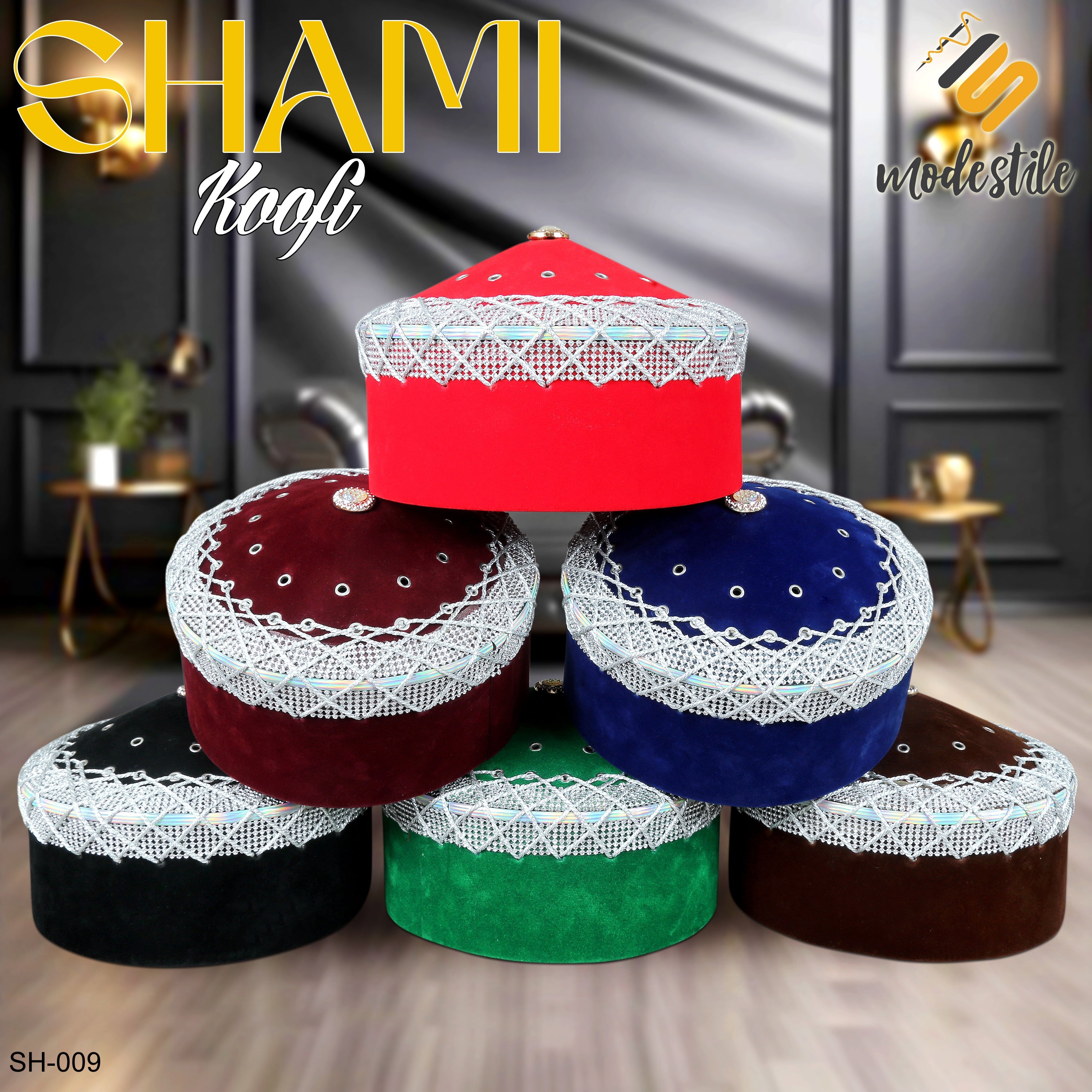 "Men’s Premium Muslim Shami Cap SH-009 – Islamic Imam Turkish Prayer Koofi Hat Imama Style Modestile"