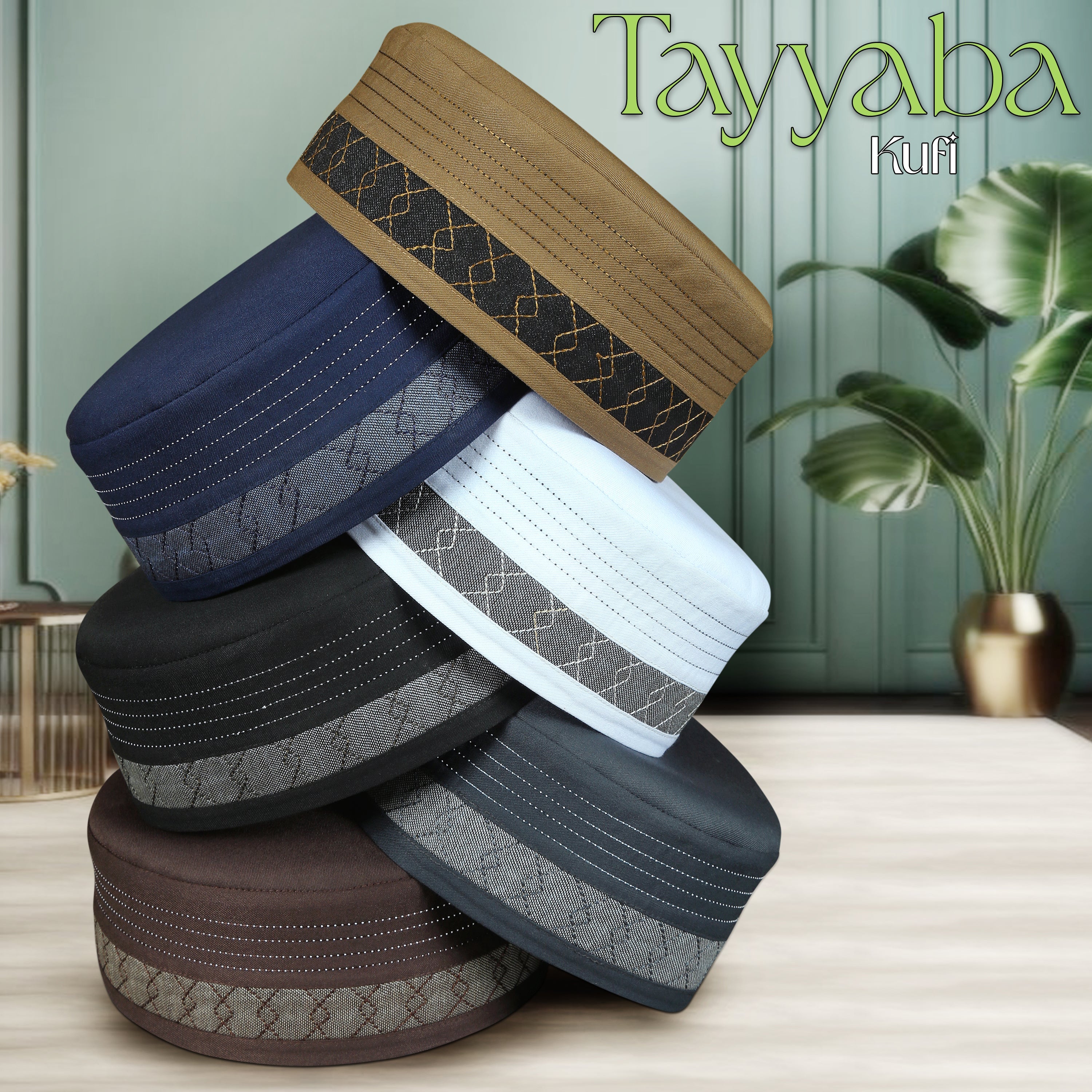 "Men’s Muslim Tayyab Kufi Hat | Islamic Prayer Cap for Daily Wear Modestile"