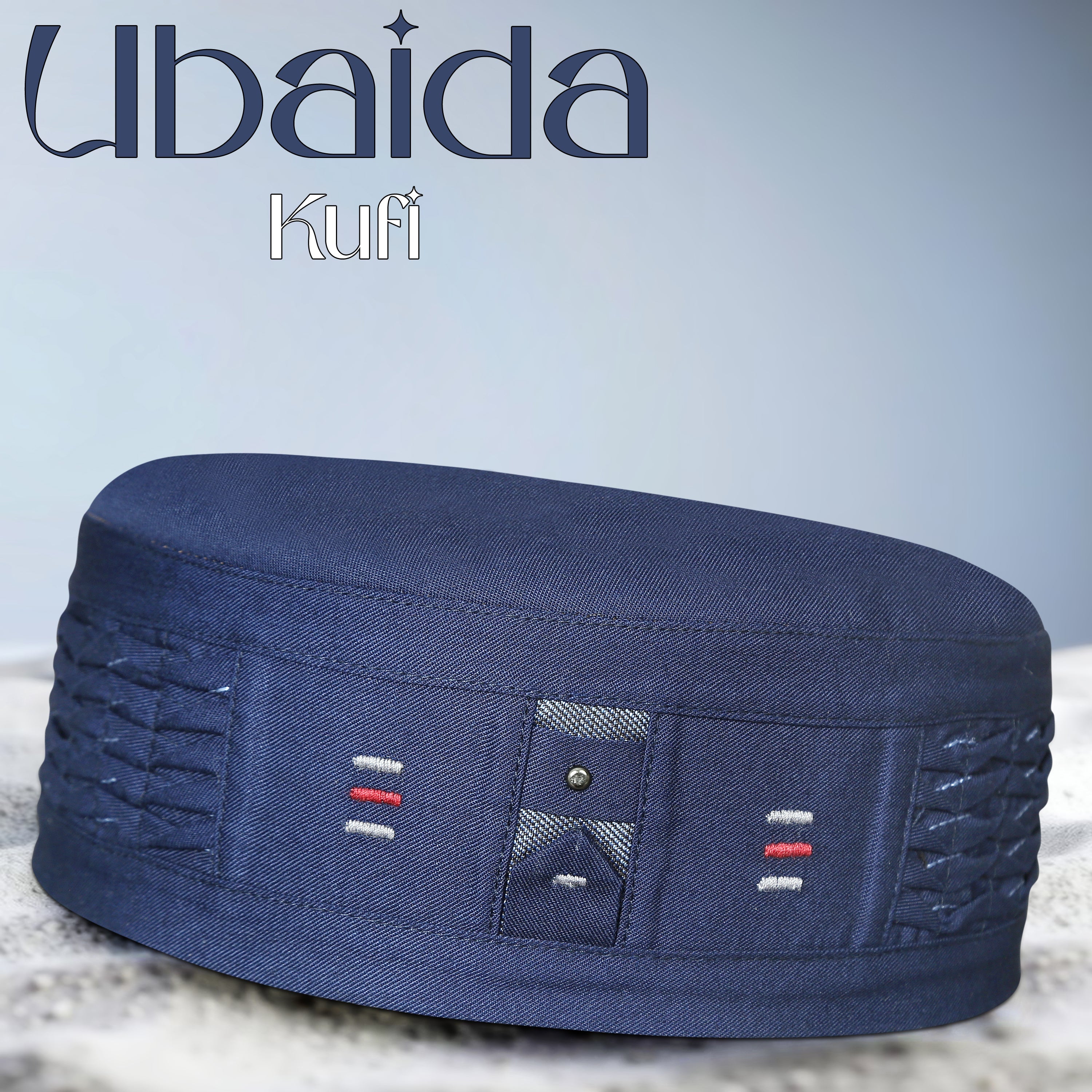 Navy Ubaida Kufi Modern Salah Cap for Men