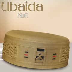 Golden Ubaida Kufi Elegant Soft Fabric Prayer Hat