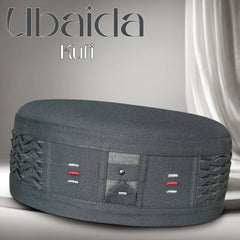 Grey Ubaida Kufi Comfortable Islamic Skull Cap