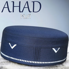 Blue Ahad Kufi Stylish Muslim Prayer Cap