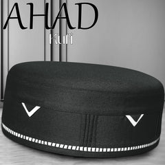 Black Ahad Kufi Premium Namaz Topi for Men