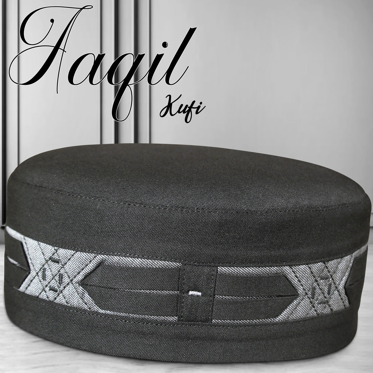 Aaqil Islamic Kufi – Traditional Patterned Muslim Prayer Cap for Men