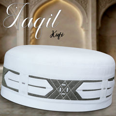 Aaqil Islamic Kufi – Traditional Patterned Muslim Prayer Cap for Men