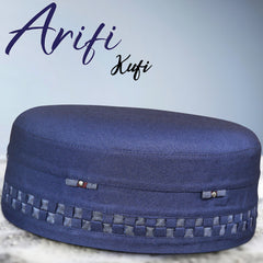 Arifi Patterned Kufi – Soft Polyester Cotton Islamic Prayer Cap for Men