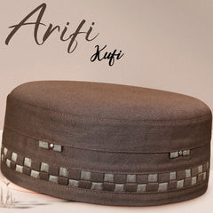 Arifi Patterned Kufi – Soft Polyester Cotton Islamic Prayer Cap for Men