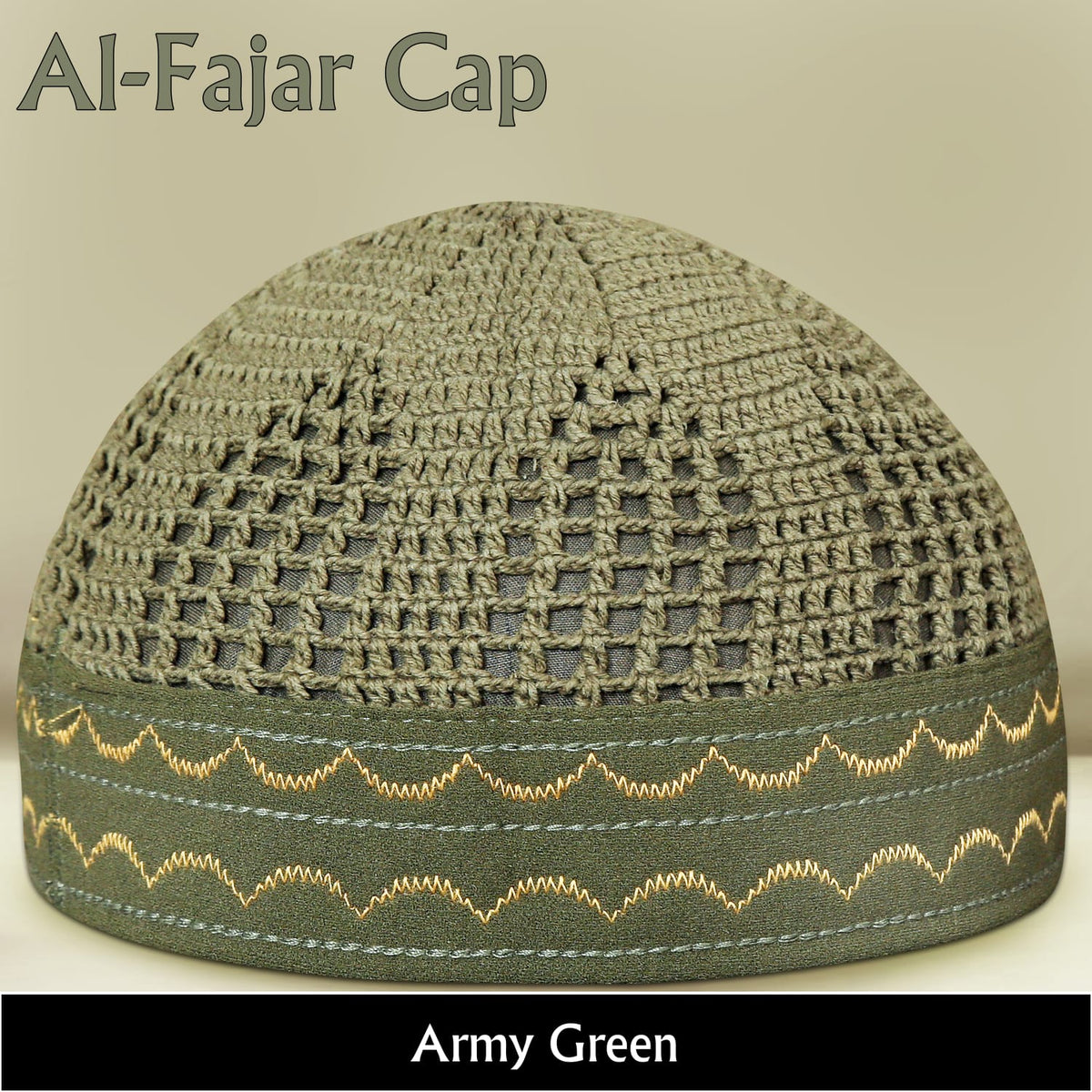 Al-Fajar Premium Knitted Kufi – Poly-Cotton Mesh Islamic Prayer Hat