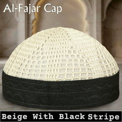 Al-Fajar Premium Knitted Kufi – Poly-Cotton Mesh Islamic Prayer Hat