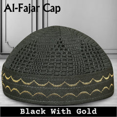 Al-Fajar Premium Knitted Kufi – Poly-Cotton Mesh Islamic Prayer Hat