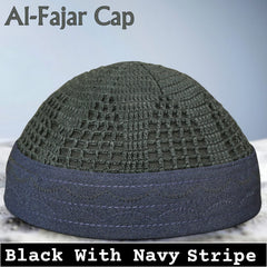 Al-Fajar Premium Knitted Kufi – Poly-Cotton Mesh Islamic Prayer Hat