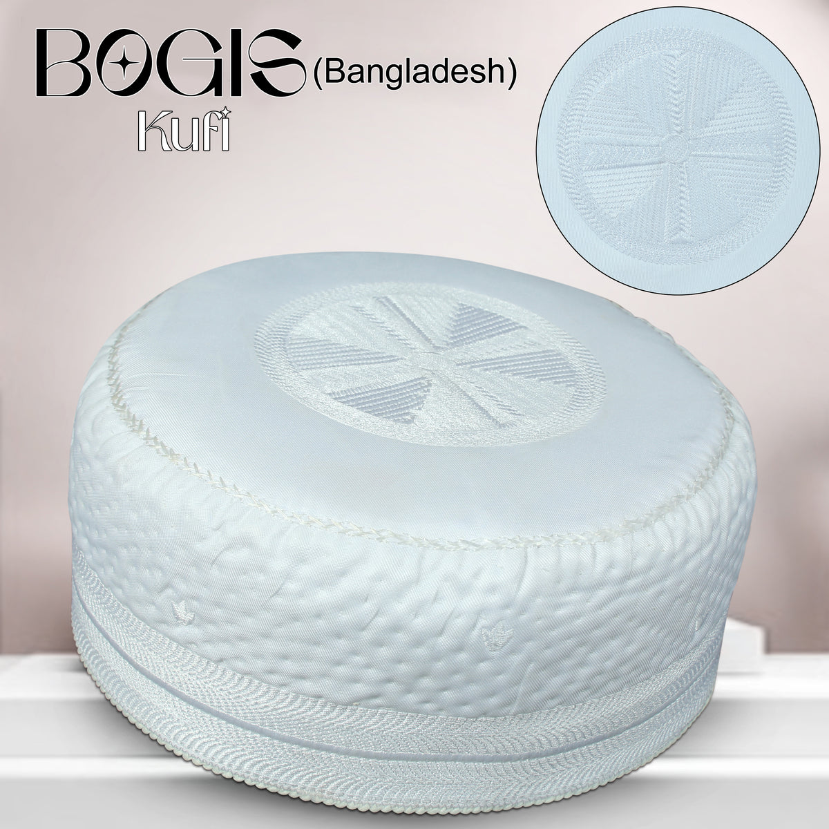 Bogis Prayer Cap | Islamic Kufi Namaz Topi Made in BD