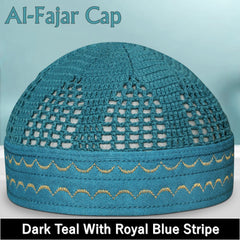Al-Fajar Premium Knitted Kufi – Poly-Cotton Mesh Islamic Prayer Hat