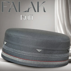 Grey Falak Kufi Comfortable Muslim Prayer Cap