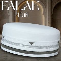 White Falak Kufi Traditional Islamic Prayer Cap