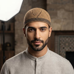 Knitted Kufi 001 - Textured Islamic Prayer Cap for Men
