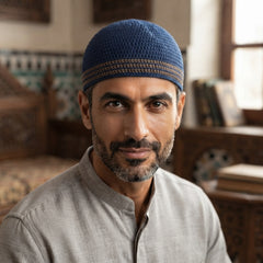 Knitted Kufi 001 - Textured Islamic Prayer Cap for Men