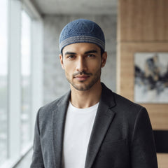 Knitted Kufi 001 - Textured Islamic Prayer Cap for Men