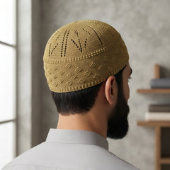 Shami Knitted 03 – Textured Pattern Islamic Prayer Koofi for Men