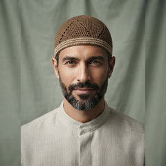 Knitted Kufi 001 - Textured Islamic Prayer Cap for Men
