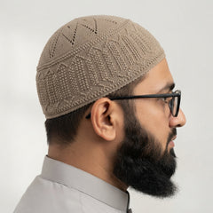Shami Knitted 01 – Traditional Islamic Prayer Koofi for Men