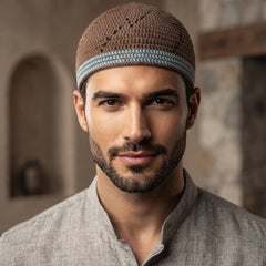 Knitted Kufi 001 - Textured Islamic Prayer Cap for Men
