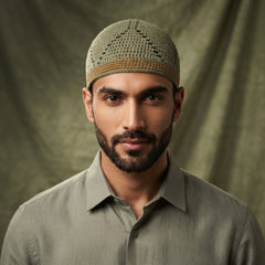 Knitted Kufi 001 - Textured Islamic Prayer Cap for Men