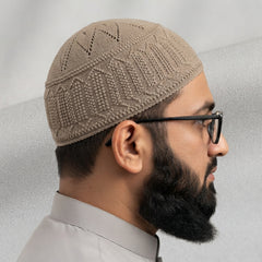 Shami Knitted 01 – Traditional Islamic Prayer Koofi for Men