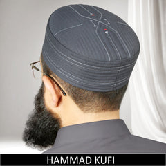 Gray Hammad Hard Kufi Cap Premium Handmade Islamic Prayer Cap