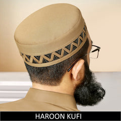 Haroon Kufi for Men in Premium Cotton Fabric  Traditional Muslim Prayer Cap