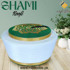 Men’s Premium Shami Cap SH-002 – Traditional Embroidered Muslim Prayer Hat