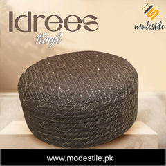 Men’s Premium Idrees Kufi – Traditional Embroidered Muslim Prayer Hat